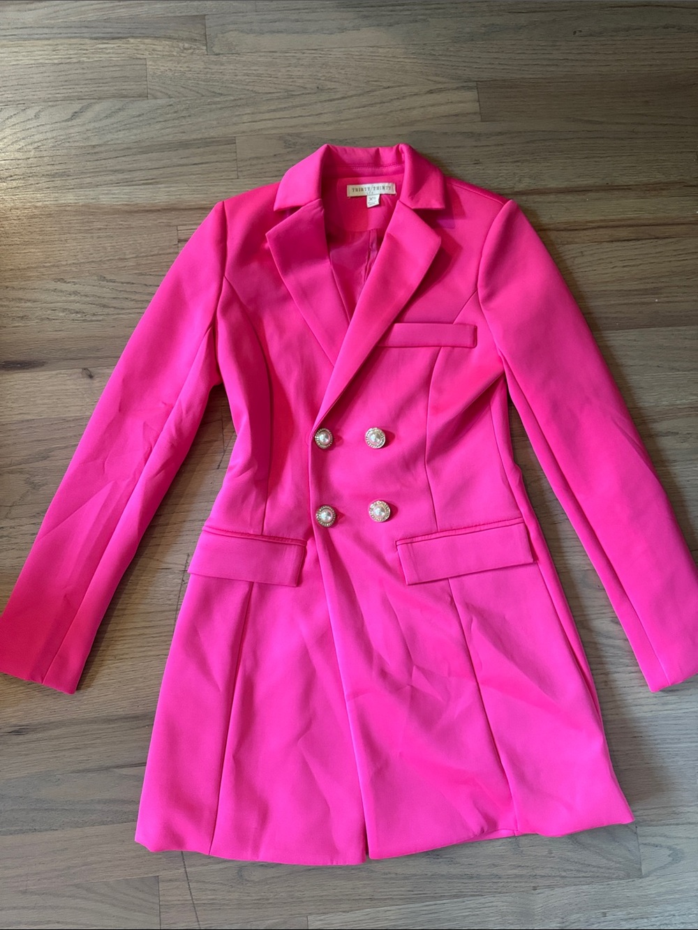 Bright Fuchsia Double-Breasted Blazer - Unbranded